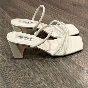 Steve Madden Women's White Strappy Heeled Sandals